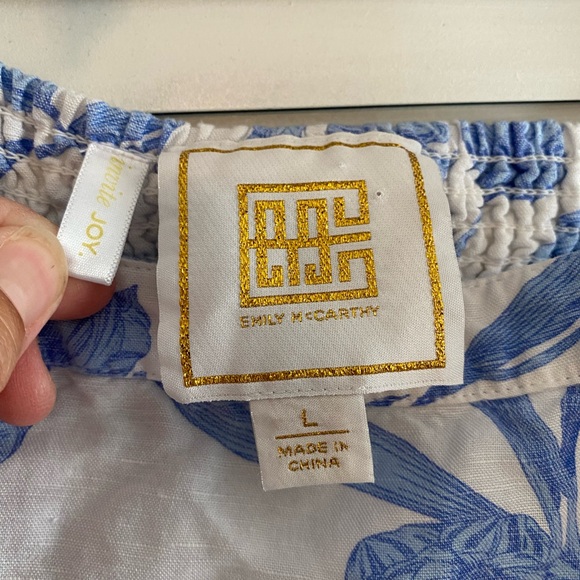 Emily McCarthy Girls Blue White Mjni Dress Tulip Twist Floral Tie Straps - Picture 2 of 3